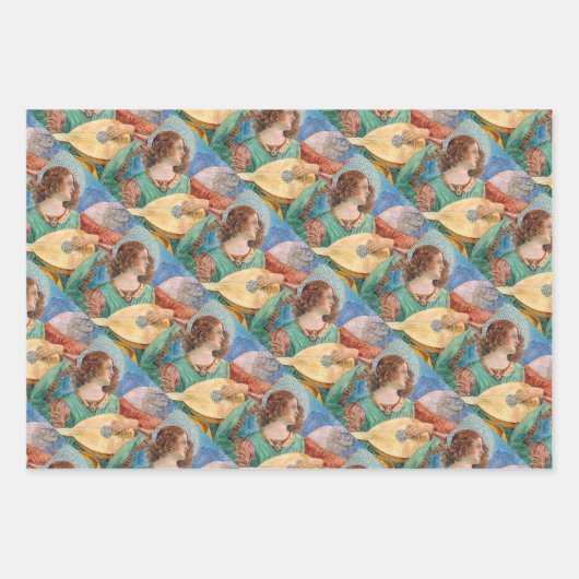 Musical angel playing guitar geschenkpapier set (Vorderseite)