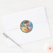 Musical angel playing guitar runder aufkleber (Umschlag)