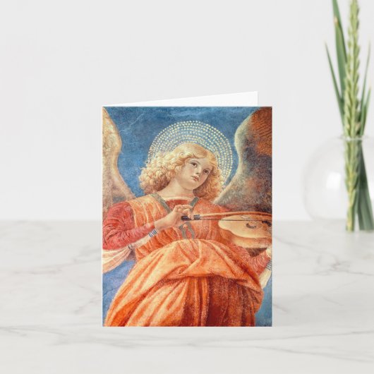 Musical angel playing the violin fresco karte (Vorderseite)