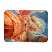 Musical angel playing the violin fresco magnet (Horizontal)