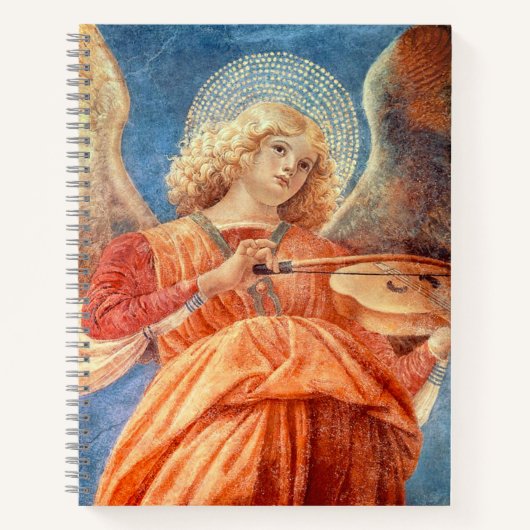 Musical angel playing the violin fresco notizblock (Vorderseite)