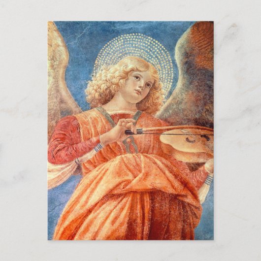 Musical angel playing the violin fresco postkarte (Vorderseite)