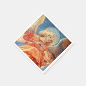 Musical angel playing the violin fresco serviette (Ecke)