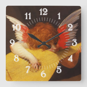 Musical Angel Vintage Quadratische Wanduhr