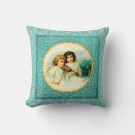 Musical Angels Blue Vintag Kissen
