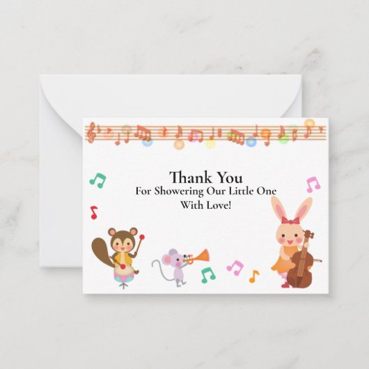 Musical Animal Danke Cards Mitteilungskarte (Vorderseite)