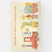 Musical Animal Train Birthday Banner (Vertikal)