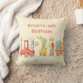 Musical Animal Train Birthday Kissen