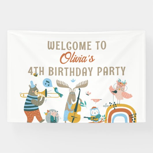 Musical Animals Birthday Banner (Horizontal)