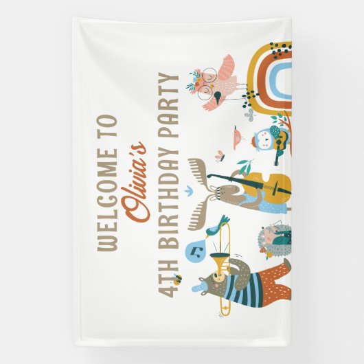 Musical Animals Birthday Banner (Vertikal)