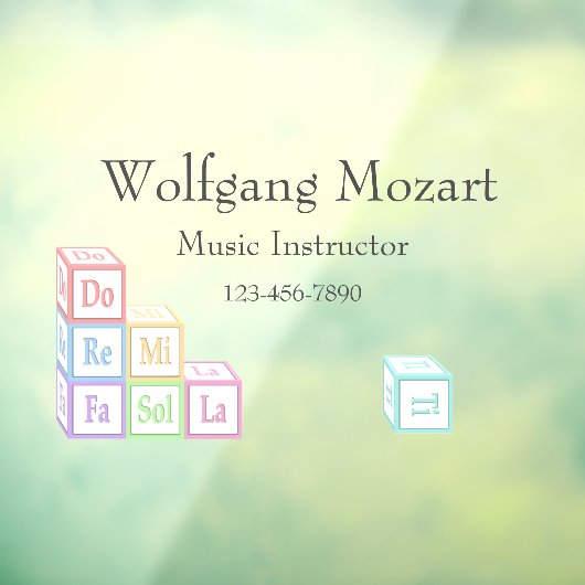 Musical Baby Blocks Individuelles Schulstudio Fensteraufkleber (Blatt 3)