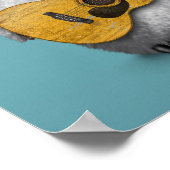 Musical Baby Penguin Gitarre Blue Poster (Ecke)