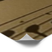 Musical Bass Clef Noten Poster (Ecke)