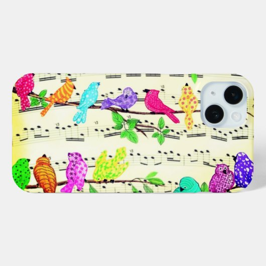 Musical Birds iPhone Case (Rückseite (Horizontal))