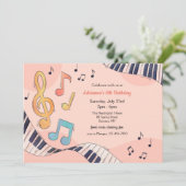 Musical Birthday Party Einladung (Stehend Vorderseite)