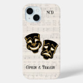 Musical Black & Gold Comedy und Tragedy Case-Mate iPhone Hülle (Rückseite)