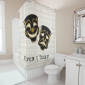 Musical Black & Gold Comedy und Tragedy Duschvorhang (Beispiel)