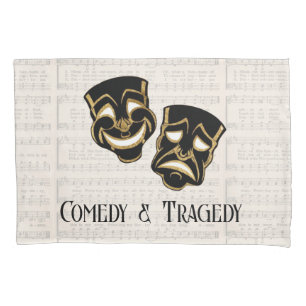 Musical Black & Gold Comedy und Tragedy Kissenbezug