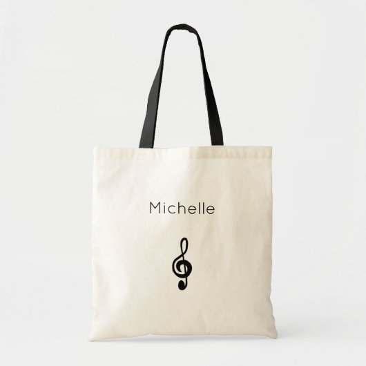 Musical Black Treble Clef Tragetasche (Vorne)