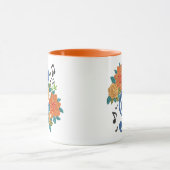 Musical Blue Clef Musiknote Blumendesign Orange Tasse (Zentrum)