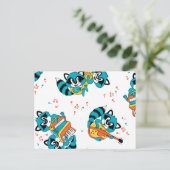 Musical Blue Racoons Postkarte (Stehend Vorderseite)