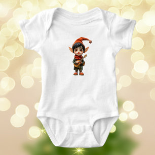 Musical Boy Christmas Elf Baby Bodysuit Strampler