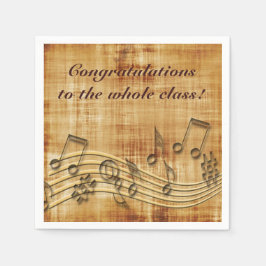 Musical Brown Paper Party Napkins Serviette