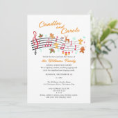 Musical Candles & Carols Festive Family Christmas Einladung (Stehend Vorderseite)