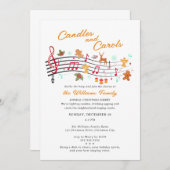 Musical Candles & Carols Festive Family Christmas Einladung (Vorne/Hinten)