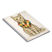 Musical Cat Collage with Harlequin Heart Notizblock (Rechte Seite)