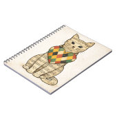 Musical Cat Collage with Harlequin Heart Notizblock (Linke Seite)