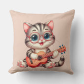 Musical Cat Funny Clipart Throw Pillow for Kids Kissen (Vorderseite)