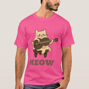 Musical Cat Playing Gitarre Funny Meow Kitty Liebh T-Shirt