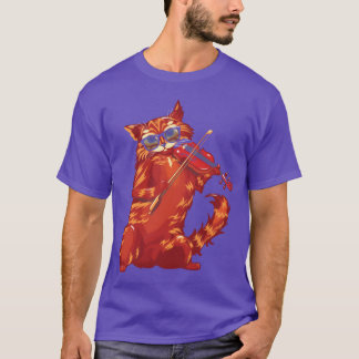 Musical Cat Plays Violin Orchestra Klassische Musi T-Shirt