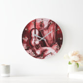 MUSICAL CAT WITH OWL VIOLIN AND HARP ,RED WHITE GROßE WANDUHR (Zuhause)