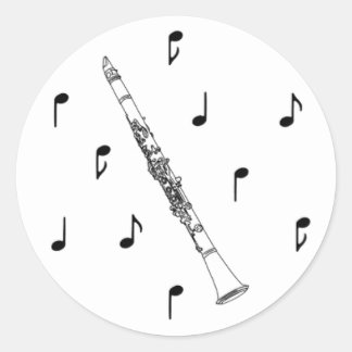 Musical Clarinet Runder Aufkleber