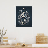 Musical Clef Note Poster (Küche)