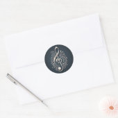 Musical Clef Note Runder Aufkleber (Umschlag)