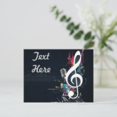 Musical Cleft Note Abstrakt Postkarte (Stehend Vorderseite)