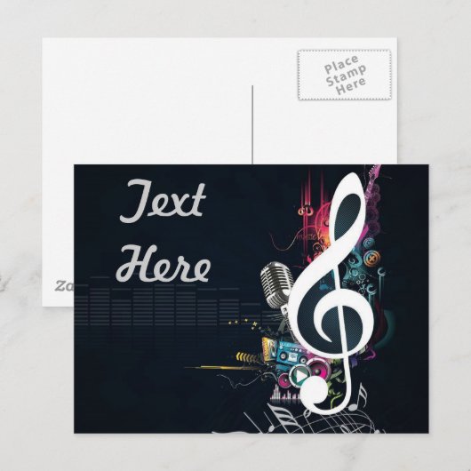 Musical Cleft Note Abstrakt Postkarte (Vorne/Hinten)