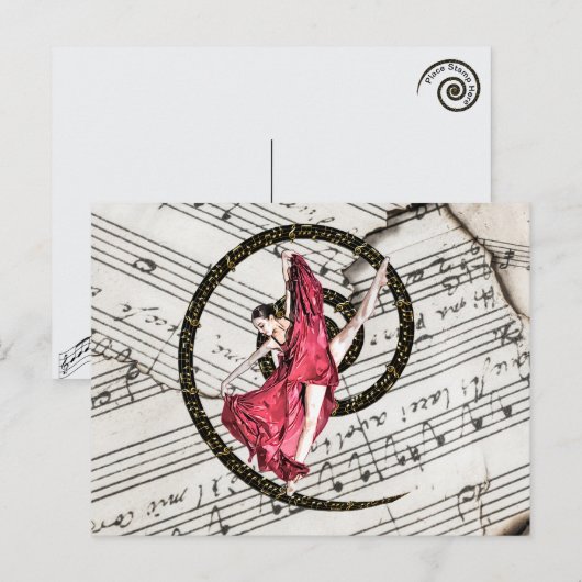 Musical Dancer Postcard Feiertagspostkarte (Vorne/Hinten)