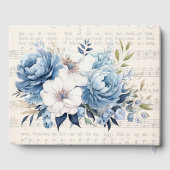 Musical Dusty Blue Peony Church Wedding Gästebuch (Rückseite)