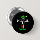 Musical Elf Matching Family Group Christmas Party Button (Vorne & Hinten)