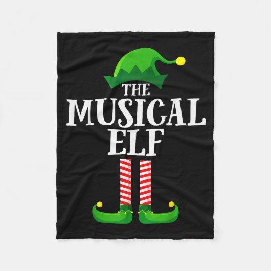 Musical Elf Matching Family Group Christmas Party Fleecedecke (Vorderseite)