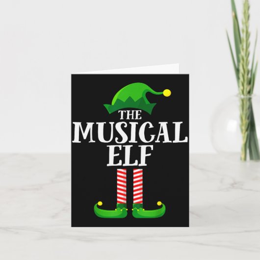 Musical Elf Matching Family Group Christmas Party Karte (Vorderseite)