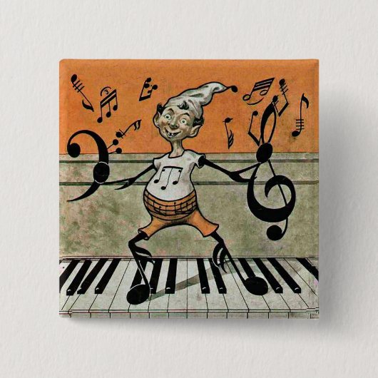 Musical Elf Note on Piano Button (Vorderseite)