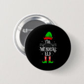 Musical Elf Xmas Christmas Matching Family Elf Squ Button (Vorne & Hinten)