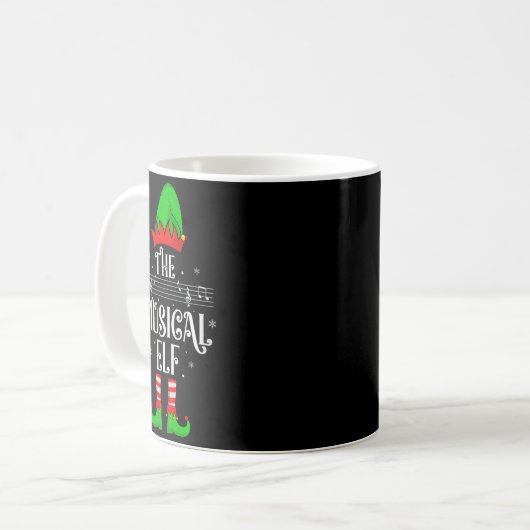 Musical Elf Xmas Christmas Matching Family Elf Squ Kaffeetasse (Vorderseite Links)