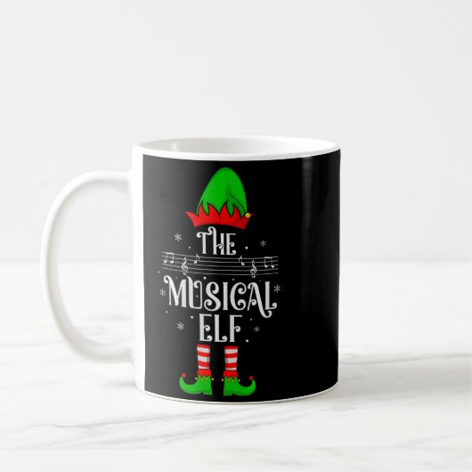 Musical Elf Xmas Christmas Matching Family Elf Squ Kaffeetasse (Links)