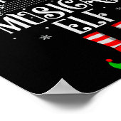 Musical Elf Xmas Christmas Matching Family Elf Squ Poster (Ecke)